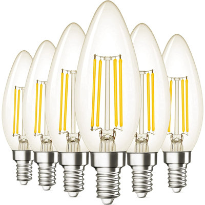 Ampoule candélabre à DEL à intensité variable 5W In11 B11, base E12, paquet de 6