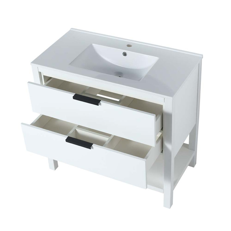 Meuble-lavabo avec plateau Jamicka, Blanc