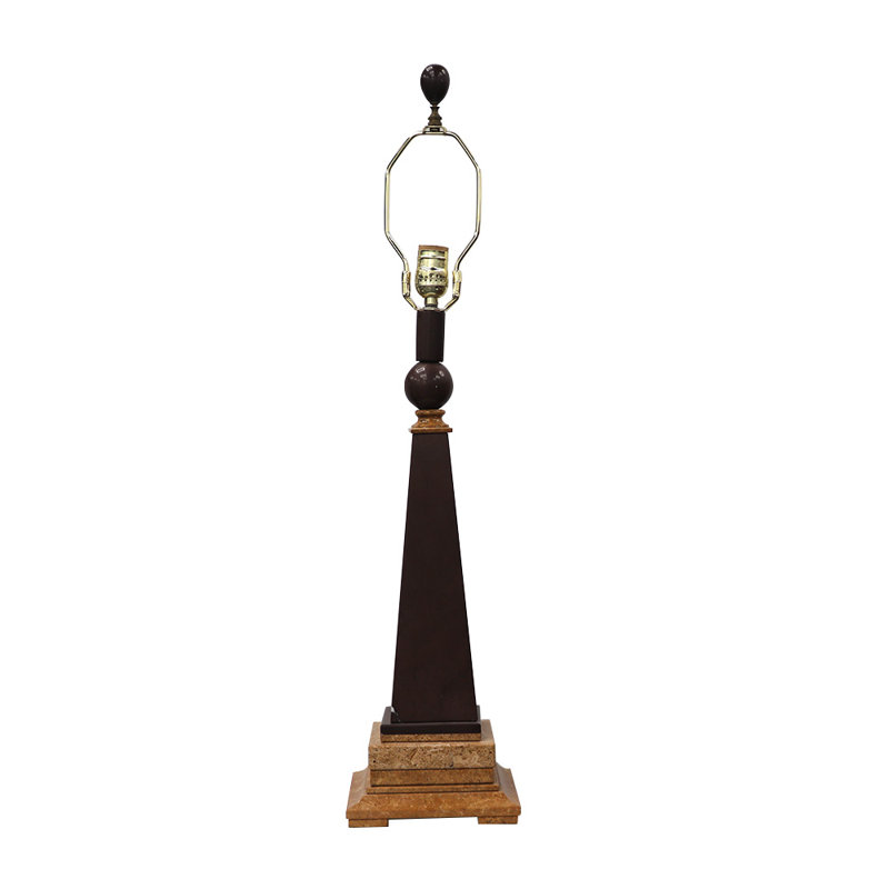 Perseus Marble 31-Inch Table Lamp, Dark Chocolate and Caramel Stone Base, 3-Way Switch