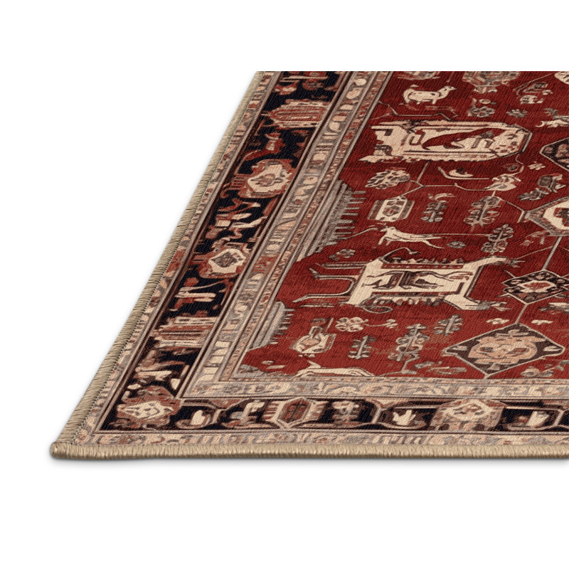 Tapis brun lavable à la machine, Rectangle 6' x 9'