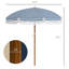 Parasol d'extérieur à rayures bleues avec inclinaison et évent - Parasol à volants pour protection contre le soleil H 7,7 pi