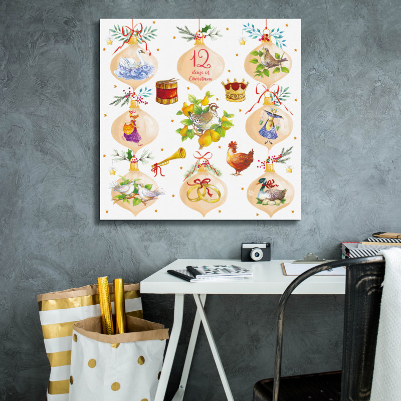  Art mural sur toile, "Les douze jours" par Elle Media Group, H 26 po x l 26 po