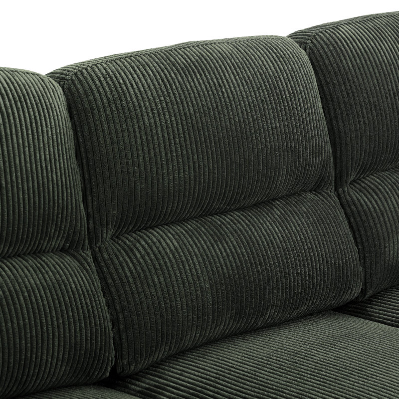 Canapé futon de style transitionnel capitonné avec porte-gobelet encastré et base convertible en lit