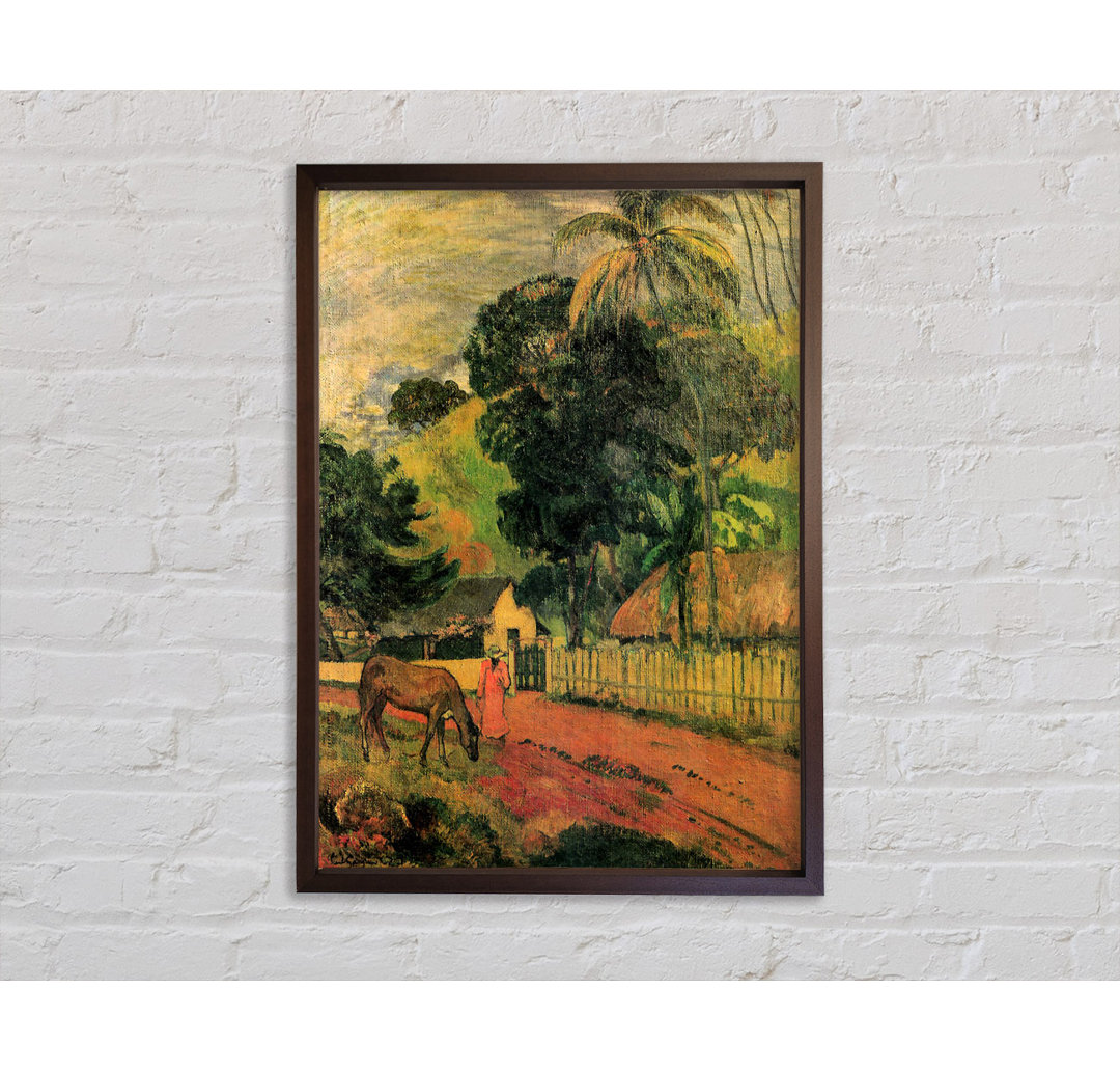 Landschaft von Paul Gauguin - Einzelbildrahmen Kunstdrucke auf Leinwand