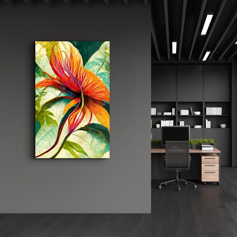 Élégante peinture murale en verre trempé de 13,8 po x 21,7 po | 100% verre trempé, épaisseur: 0,16 pouce | Imprimé UV pour des couleurs éclatantes | Parfait pour la décoration intérieure, le salon et les espaces de bureau