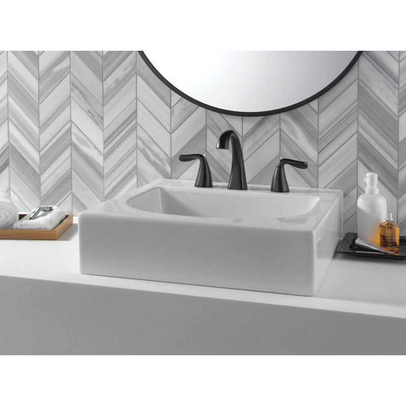 Arvo Widespread Bathroom Faucet 3 Hole, 2-handle Bathroom Sink Faucet with Drain Assembly, Matte Black