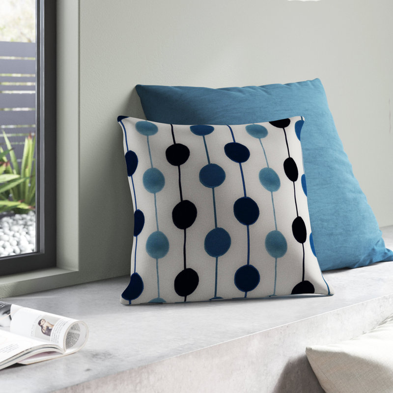 Funky Junky Beads Indoor/Outdoor Pillow Cover & Insert, 20" H x 20" W, Navy Blue