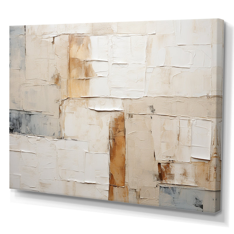 «Minimalisme scandinave III beige et or» sur toile, Toile tendue, H 12 po x l 20 po x P 1 po