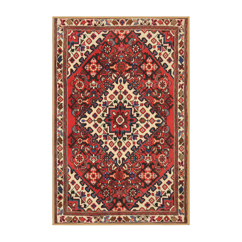 Tapis brun/noir/crème traditionnel Argie, Rectangle 3 pi x 5 pi