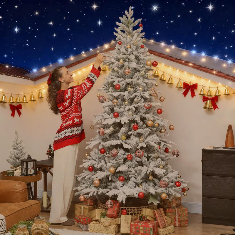 Arbre de Noël artificiel givré 7,5 pi