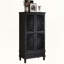 Rustic Black Tall Storage Cabinet-304457187