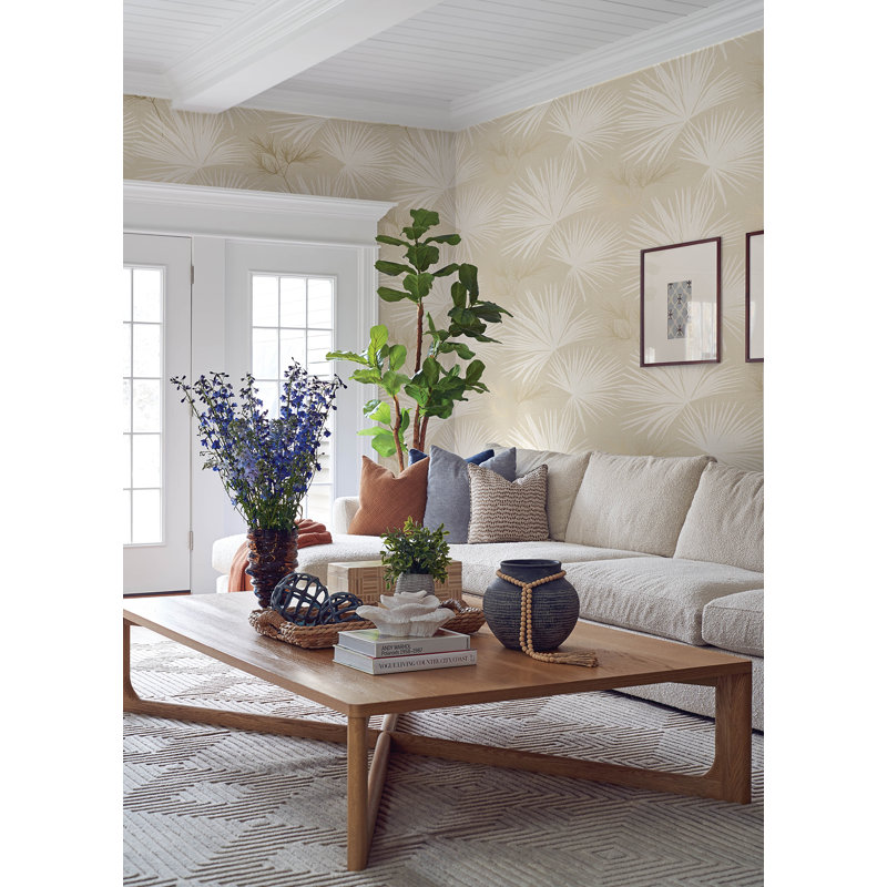 Hatteras Palms Wallpaper, White