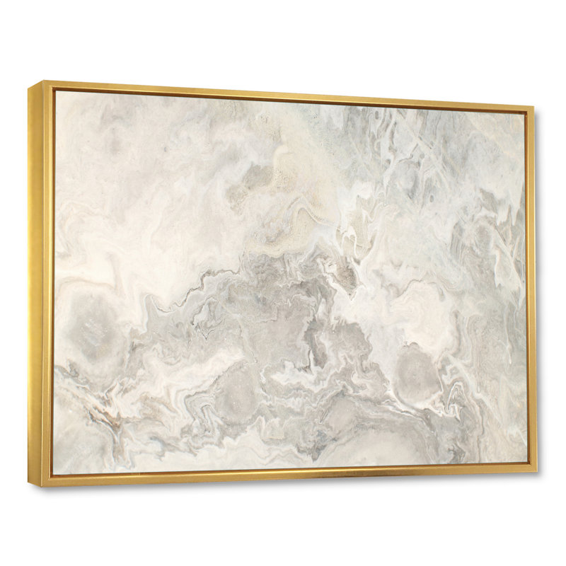 «Wave Art» par Shades Of Cream III, impression sur toile, H 30 po x l 40 po x P 1,5 po, Cadre flottant doré