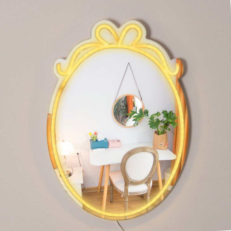 Melannco LED Bow Mirror, 10.6X15 Inch