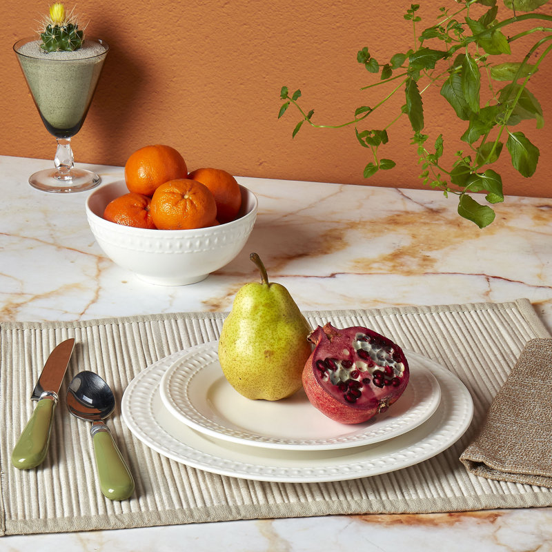 Bloom White Porcelain 12-Piece Dinnerware Set