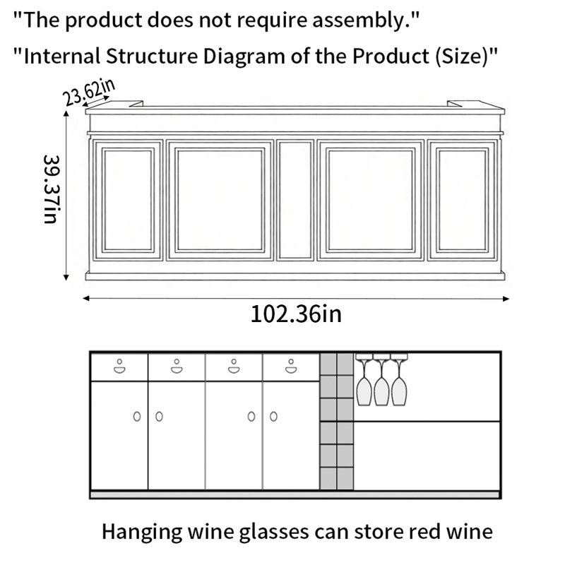 Comptoir de bar Sleek Contemporary - Pratique pour les bars à domicile, Walnut
