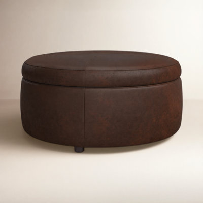 Murano Genuine Leather Storage Ottoman