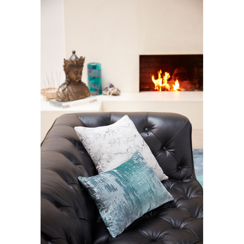 Brush Stroke Square Pillow Cover & Insert, Jade, 18"H x 18"W