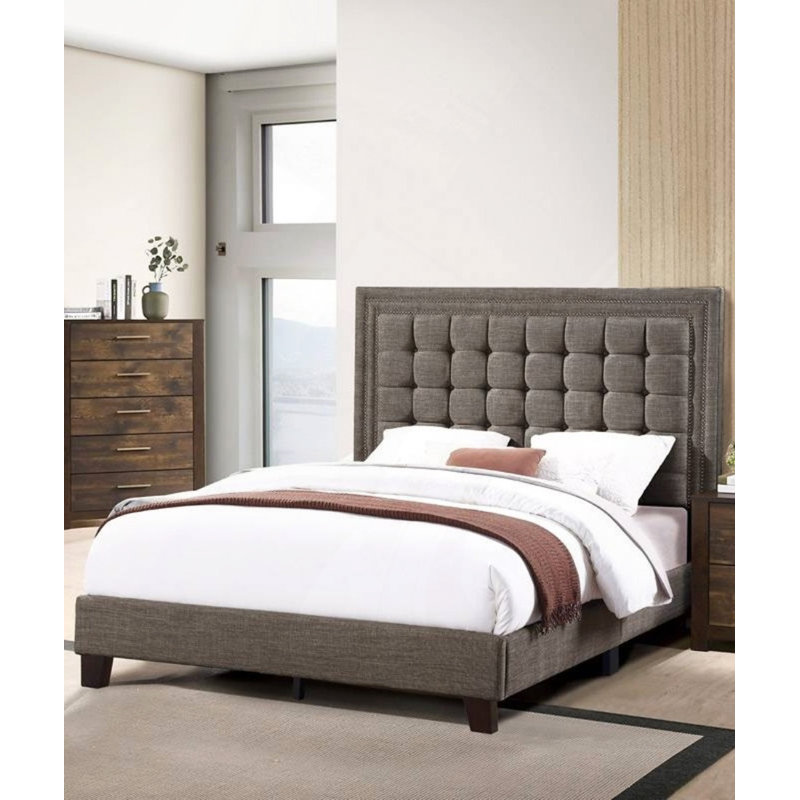 Mobilier de chambre à coucher capitonné 1pc, Grand lit