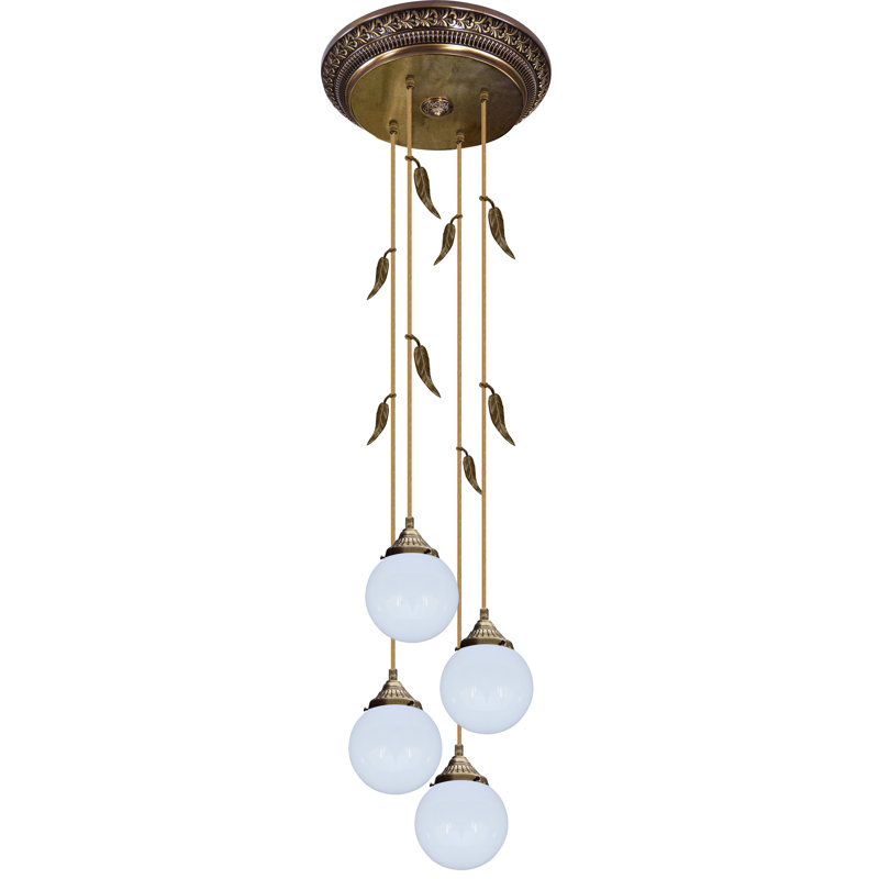 Esko 4 - Light Candle Style LED Chandelier, Antique Brass