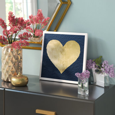 " Fashion And Glam Ever After Blue And Gold Hearts "