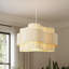 Luminaire suspendu 25,2 po avec abat-jour en coton Boho