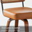 Swivel Counter Height Bar Stools Set of 3,Mid Century Modern Barstools with Rattan Back,27 inch Seat Height Solid Wood Kitchen Island Stools,Brown Faux Leather Upholstery Bar Chairs-1363837275-1363287983