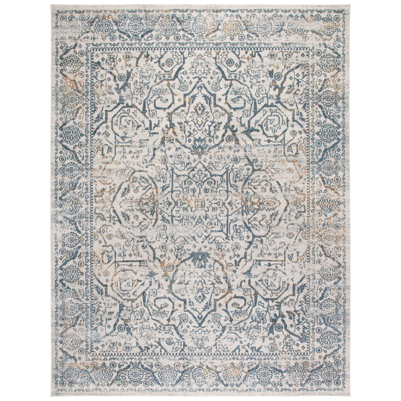 Tapis crème / ardoise Madrid 714, Tapis de couloir 2 pi x 10 pi
