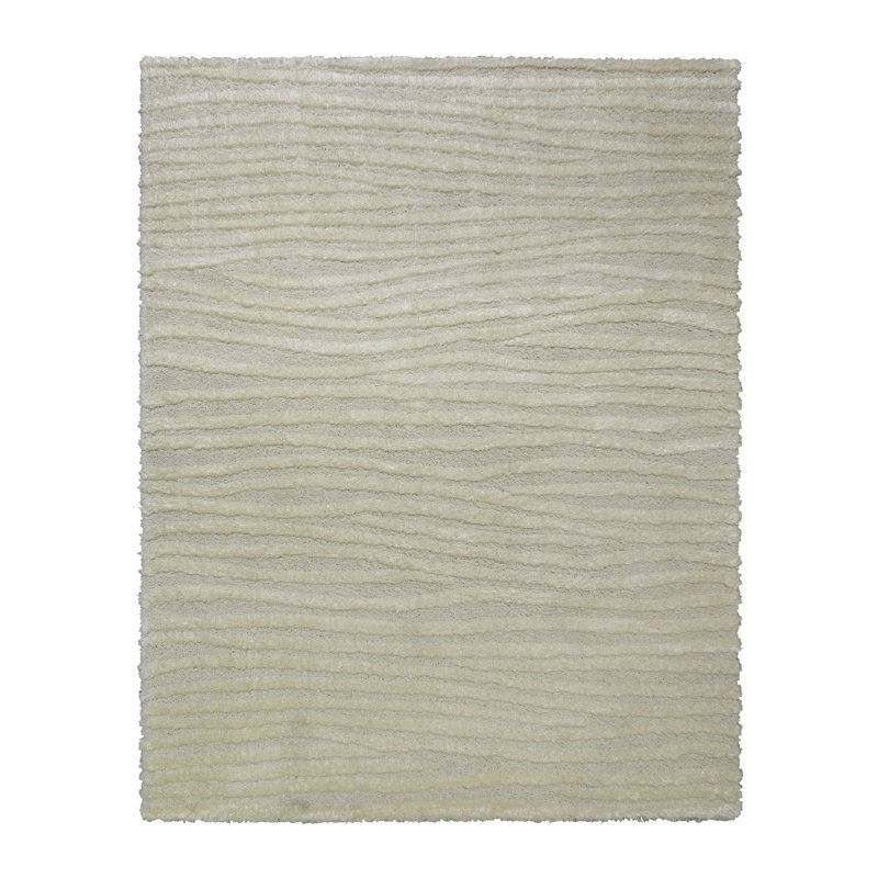 Tapis ivoire à poils longs Cason Mamie, Rectangle 6 pi 6 po x 9 pi 6 po