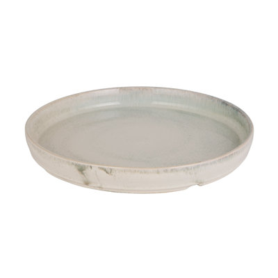 Round Stoneware Platter In Reactive Glaze