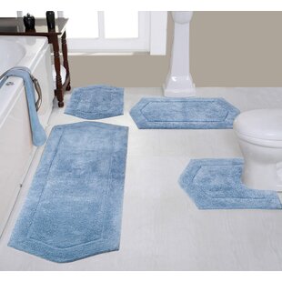 CHAPLLE Lavender Field 3 Piece Bathroom Rugs Set Bath Rug Contour Mat and  Toilet Lid Cover