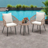 Belulah Wicker/Rattan 2 - Person Seating Group with Cushions