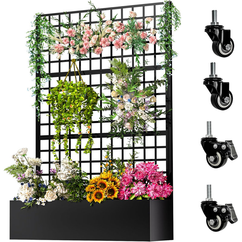 Metal Planter Box with Trellis