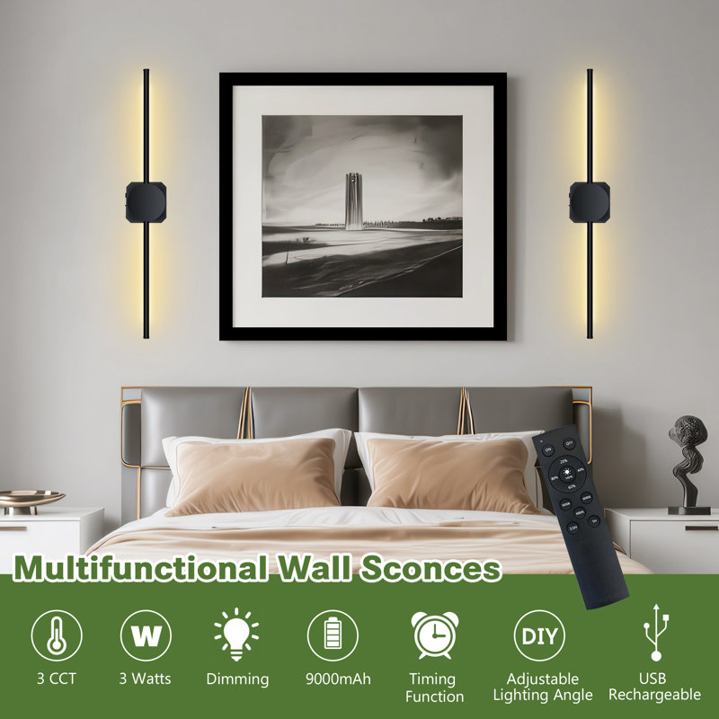 Lampe murale linéaire matte à intensité variable