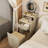 Makeup Vanity Desk With Mirror And Light, 3 In 1 Vanity Desk Set With Storage Hidden Stool, Charging Station And Open Storage Space, Compact Dressing Table