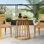 Table de salle à manger d'extérieur ronde en bois d'acacia, durable et élégante pour les rassemblements Alfresco et l'utilisation quotidienne
