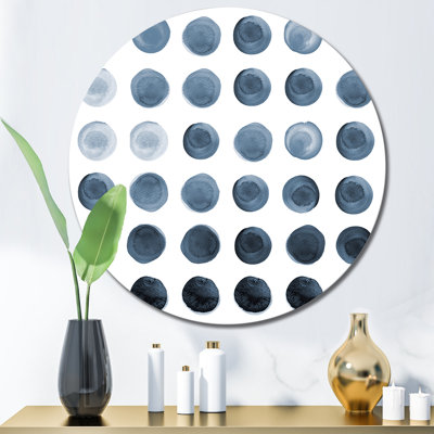 Cercle de grille dans des tons de gris - art mural moderne en métal
