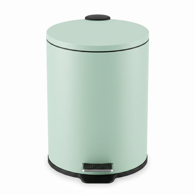 Poubelle ronde de 5 L à fermeture en douceur pour cuisine et salle de bain – Petite poubelle avec couvercle silencieux, verte