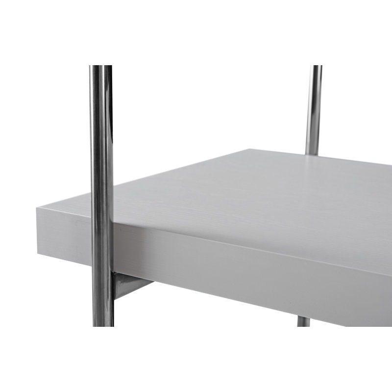 Jeanique 173.2cm H x 120cm W Stainless Steel Etagere Bookcase, Light Grey