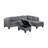 104.5" Upholstered Sofa,Chaise & Ottoman