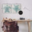 Ensemble de 2 reproductions d'art sur toile, tortues de mer géométriques par Hannah Dawson-1630516551