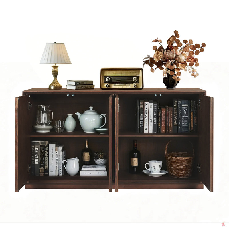 Armoire moderne en bois à 4 portes avec tablettes réglables - Solution de rangement élégante pour la maison ou le bureau