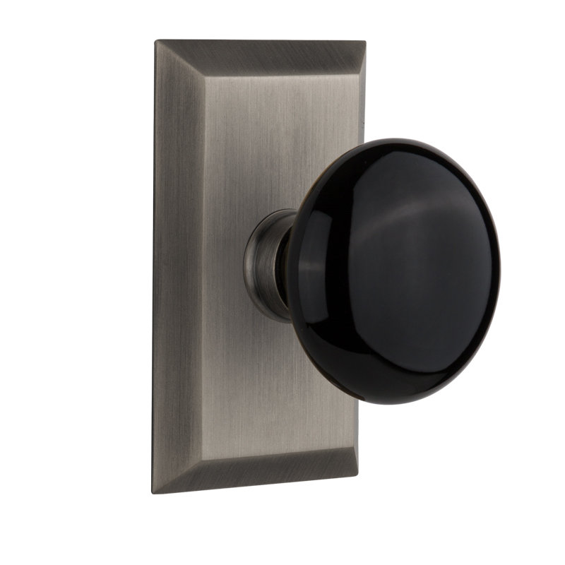 Studio Plate with Black Porcelain Door Knob Nostalgic Warehouse 