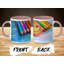Kids Drawing Style 11oz Accent Mugs – Ceramic Coffee Cup with a Pink Handle and Interior