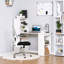 Table de bureau moderne avec tablettes de rangement à 6 niveaux avec bibliothèque-408177077