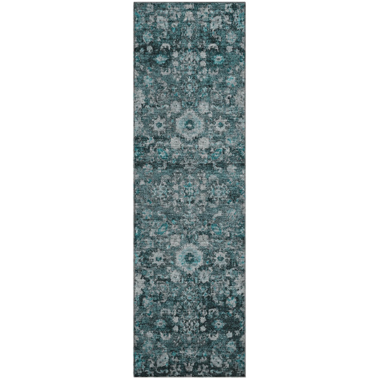 Premium Machine Washable Cerrito Teal Rug