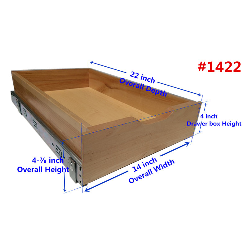 14'' Rolling Tray Soft Close Drawer Pull-Out Base Kitchen Roll-Out Wood Box Storage Shelve Homar