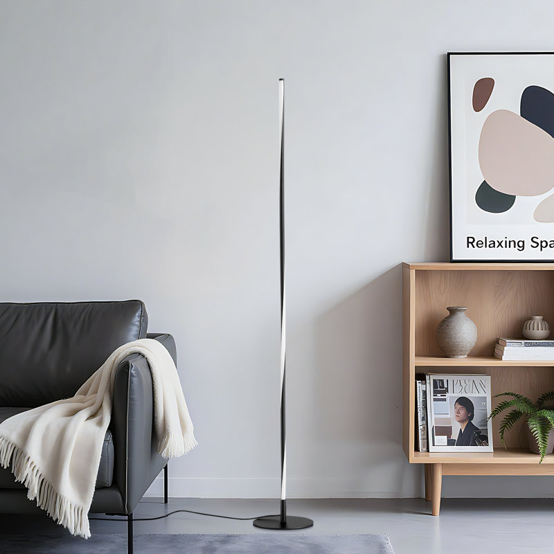 57" Led Dimmable Corner Floor Lamp With Remote