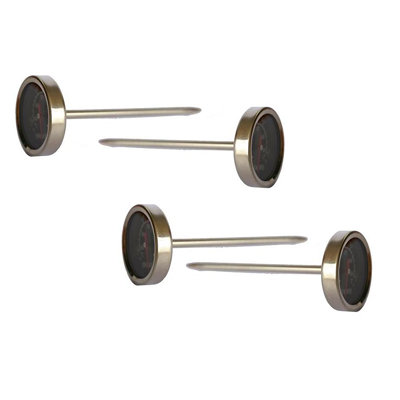 Megamaster 4-Pack Stainless Steel Meat Thermometers - 3.3" Analog Instant Read for Steak, Chicken, Turkey - Grill Accessory for BBQ, Grilling, Outdoor