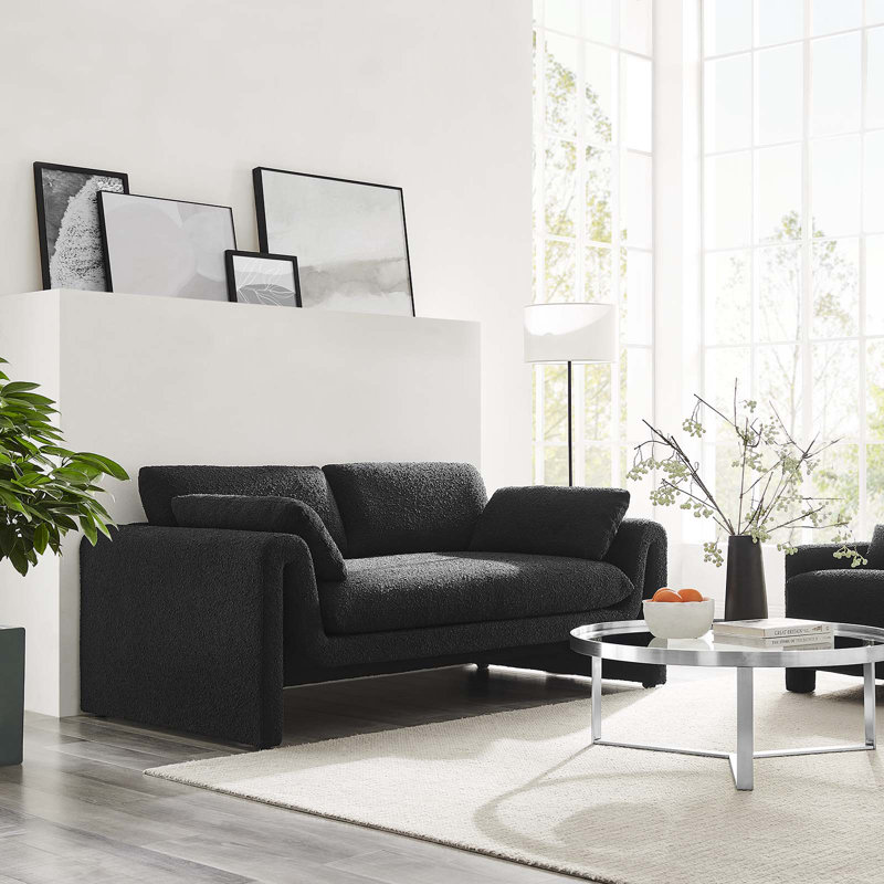 Waverly Sofa, Black Boucle